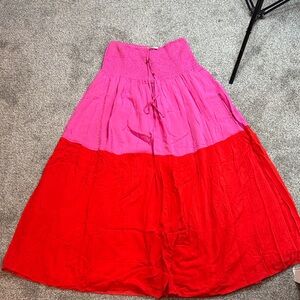Main Strip Vibrant Red and Pink Dress